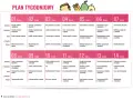 Plan tygodniowy: dieta dla dwojga. Tabela z posiłkami na każdy dzień tygodnia, od śniadania po kolację.