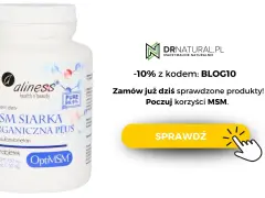 Suplement diety Aliness MSM Siarka Organiczna Plus. Poczuj korzyści MSM, zamawiając już dziś! -10% z kodem BLOG10.