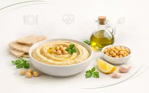 Pyszny hummus z ciecierzycą, oliwą i cytryną. Czy hummus jest zdrowy? Tak, to bogactwo białka i błonnika!