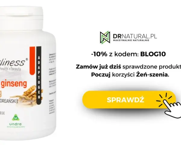 Suplement diety Aliness Panax Ginseng 400mg. Odkryj korzyści żeń-szenia dla Twojego organizmu. Zamów z kodem BLOG10!
