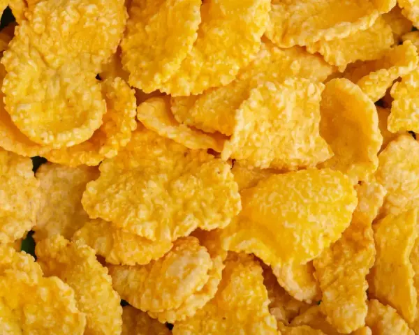 Złociste płatki kukurydziane corn flakes. Czy są zdrowe? To zależy od dodatków i sposobu przygotowania.