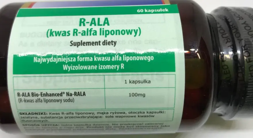 Suplement diety R-ALA zawiera kwas R-alfa liponowy, który jest silnym antyoksydantem. Stosowany na co dzień wspiera organizm.